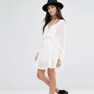 Free People Snug  Wrap Dress Ivory